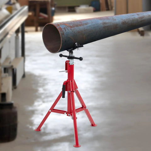 Pipe Jack Stand Heavy Duty Pipe Stand For Welding V Head With 2 Balls Portable Folding Legs Adjustable Height 28 To 52 Inches 2500 Lb Capacity Built Tough For Job Site Tasks