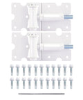 Self-Closing Gate Hinges Pack Of 2 For Vinyl, Wood, And Metal Fences Heavy Duty Steel Hardware Weatherproof With Self-Tapping Screws