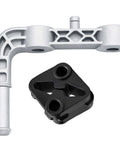 Upgrade Your Ride With This Durable Reinforced Rear Exhaust Muffler Hanger Support Bracket Kit For Ram 1500 Including 3.0L And 5.7L Models Featuring Heavy Duty Steel Build Plus Rubber Isolators To Cut Vibration For Peak Performance. silver and black exhaust hanger bracket kit for Ram 1500 with rubber isolators