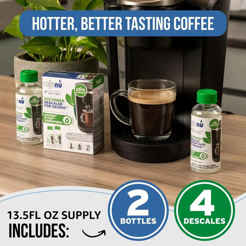 Descaling Kit For Pod Coffee Makers, Two Bottles Of Descaler Solution, Removes Limescale For Hotter Coffee, Extends Your Coffee Maker Life
