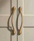 Antique Style Chrome Furniture Handles And Cabinet Knob Set For Drawers, Wardrobe, And Closet Doors, Smooth Openers shown on doors