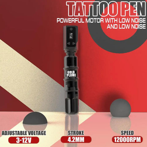 Wireless Tattoo Pen Kit For Beginners With 10 Tattoo Needles And 5 Ink Colors, Complete Cordless Tattoo Machine Set display