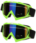 OTG Ski Goggles For Over Glasses With Anti Fog Lenses, Colorful Lenses And Fluorescent Frames, 2 Pack, side view