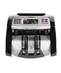 Smooth Operator Money Counter Machine For Iraqi Dinars UV IR MG Counterfeit Bill Detector With Tft Lcd Screen front view with display panel and cash slots.