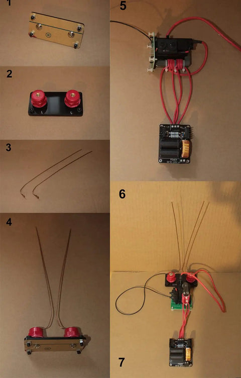 Assembly steps of Mini DC Induction Jacobs Ladder High Voltage Arc Tesla Coil Kit For DIY Enthusiasts and Students