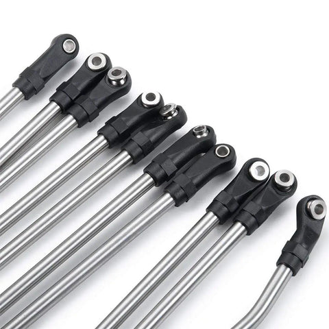 Set of 313mm wheelbase stainless steel rod end linkages for Axial SCX10 II RC crawler, heavy duty suspension links.