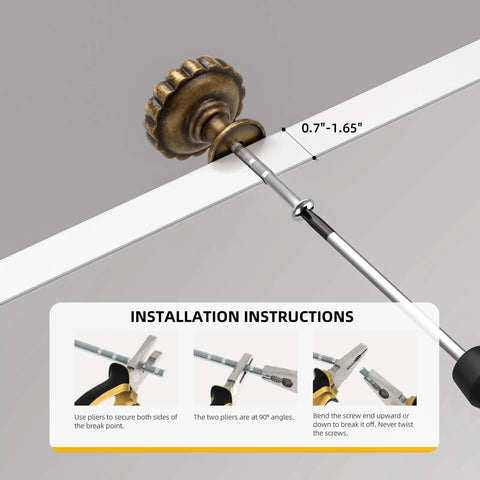Installation instructions for 10 Pack Vintage Brass Cabinet Knobs For Dresser Drawers Zinc Handles Petal Shaped Hardware