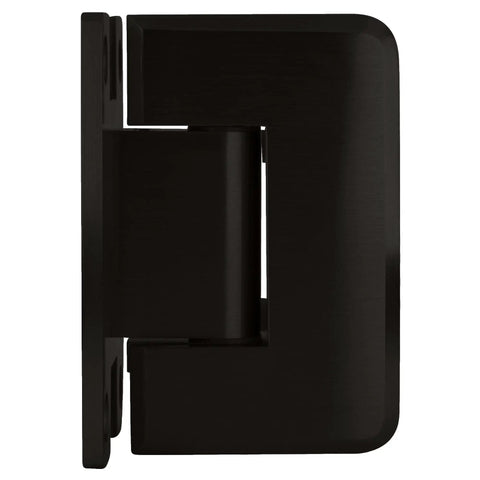Side view of Oil Rub Bronze Wall Mount Door Hinge With Full Back Plate Self Centering and Reversible 5 Degree Pivot Pin For Smooth Swing And Easy Install