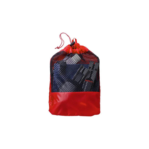 Go To Ultralight Camping Kitchen Set With Folding Spoon And Spatula in red mesh bag for backpacking meals