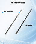 Pneumatic Cold Chisel Set With Flat And Point Chisels For Concrete And Tile, Three Quarters Inch Wide, 18 Inch Long, Two Piece