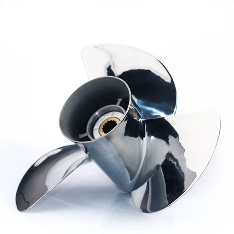 Stainless Steel Boat Propeller 13.25 Diameter 17 Pitch 15 Spline Tooth Right Hand Rotation 3 Blade OEM Style Fit For 50 To 130 HP Outboard Engines Durable Marine Prop For Smooth Acceleration And Top End Performance