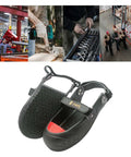 Double Hook And Loop Strapped Safety Overshoes With Steel Toe Caps, Slip Resistant Alloy Toe Shoe Covers, Red Size M, Easy On And Off