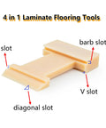 4 In 1 Laminate Floor Installation Tool Nylon Tapping Block with diagonal, U, V, and L grooves for gap closure and seam tightening