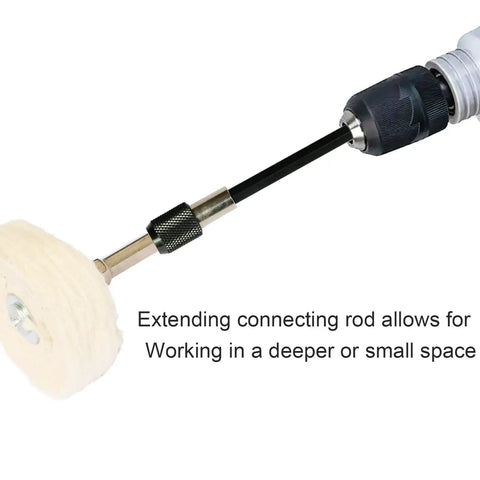 Cotton Polishing Wheel Kit For Drill With Buffing Wheels For Aluminum Chrome Stainless Steel And Metal Polishing attached to drill
