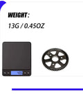 54T Hard Steel Spur Main Gear For One Tenth Scale RC models, shown with weight of 13g, highlighting its CNC machined design.