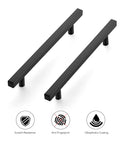 10 Pack Matte Black Square Cabinet Pulls Stainless Steel Kitchen Cupboard And Dresser Handles with scratch resistance features
