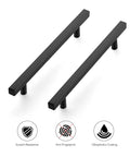 Two 30 Pack Square Cabinet Pulls Matte Black Stainless Steel For Kitchen Cabinets And Dressers, Dope Easy Install Modern Durable Handles
