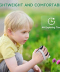 3 In 1 Handheld Microscope With 2 Inch LCD Screen 1000X Zoom For Kids Ages 8 To 12 Portable Mini Scope With LED Light Includes 32GB Card And 5 Sample Slides hand-held in use outdoors by child