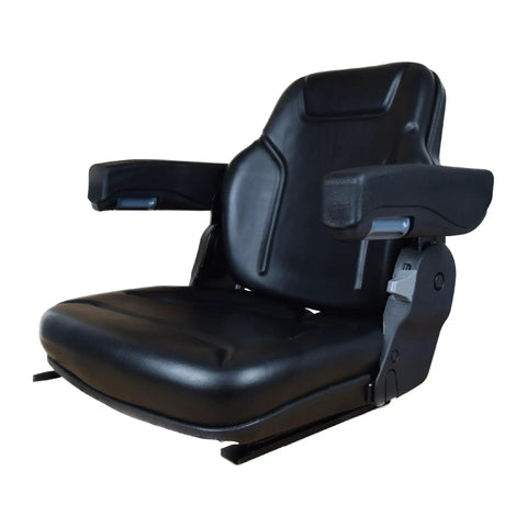 Rugged Workhorse Universal Operator Seat for Backhoes Dozers Excavators Wheel Loaders Skid Steers Telehandlers Adjustable Armrest and Backrest