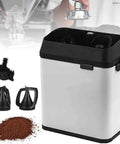 Electric Portafilter Cleaner And Espresso Knock Box Certified Game Changer Auto Vacuum Coffee Pucks with scrapers and brush.