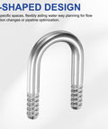 304 Stainless Steel Hose Barb Fitting Three Eighths Inch To Three Eighths Inch U Shaped Joint Connector Barbed Splicer