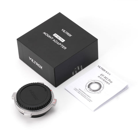 EF-M2 Pro Lens Mount Adapter Auto Focus 0.71x Reducer Speed Booster With Security Lock For Canon EF Lenses On Micro Four Thirds Cameras Including GH5 GH4 E-M5 E-M10 Olympus OMD Series And More