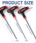 Bike Hex Allen Key Wrench Set 4 5 6mm T-Handle With Ball End For Pedals Handlebars And Disc Brakes displayed with size markings