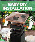8 Pack Siena Solar Post Cap Deck Lights For 4x4 Wood Posts And 4x4 Or 5x5 PVC Vinyl Posts Bronze Finish installation diagram