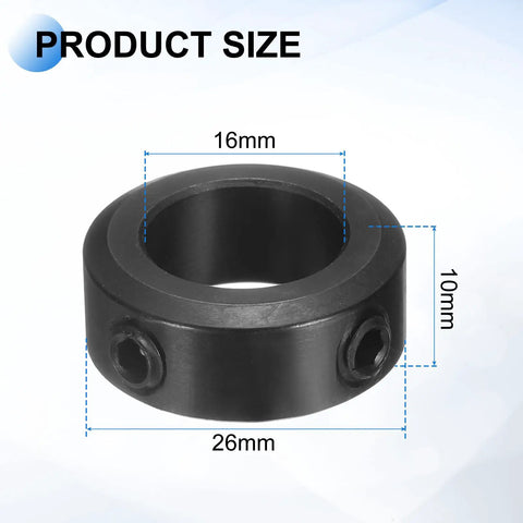 Set Screw Shaft Collars 16mm Bore 1045 Carbon Steel 26mm OD 10mm Wide Axle Collar Clamp For Linear Rod Guidance 4 Pack