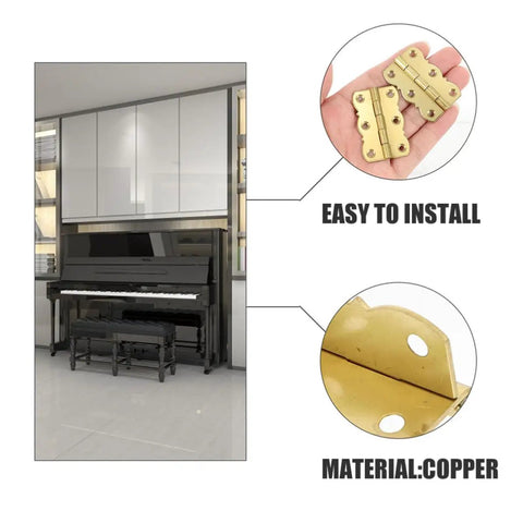 Copper Butt Hinges 4 Pack For Cabinet Doors And Tool Boxes Folding Hinge With Smooth Surface Quiet Operation Easy Installation