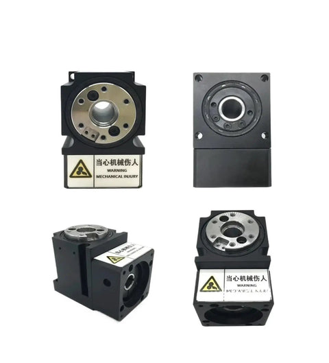 Heavy Duty Circular Locator Hollow Rotary Table Reducer with Integrated Electric Indexing Platform, showcasing various angles and details.