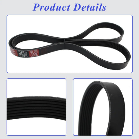 Super Smooth Serpentine Drive Belt For Honda Accord Fits 2008 To 2012 Models Replaces K070721 And 56992R40A01 Durable EPDM with ribbed structure.