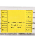 Sleek Watch Cross Screw Kit Tool For Wristwatch And Clock Back Case Repair Featuring Multi Size Stainless Steel Machine Screws in a segmented case