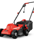Corded Electric Lawn Mower 14-Inch Deck 11Amp Power No Gas Quiet Lightweight Push Mower With 30L Bag 4-Position Height For Small Yards