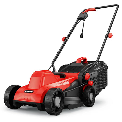 Corded Electric Lawn Mower 14-Inch Deck 11Amp Power No Gas Quiet Lightweight Push Mower With 30L Bag 4-Position Height For Small Yards