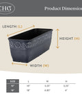 Rectangular Planter Box With Drain Plug For Indoor And Outdoor Use Perfect For Succulents And Cacti Lightweight Resin Trough Planter In Storm Gray Ten Inch Pack Of 1, shown with product dimensions.
