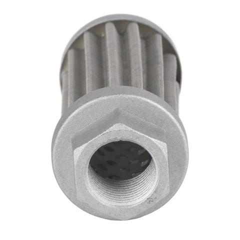 Nan Hydraulic Suction Strainer Stainless Steel Mesh Fuel Filter front view showing mesh and threaded opening