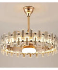 Luxurious Crystal Chandelier Ceiling Fan Light With Silent Quiet Blades And A Slick Remote Control in modern design