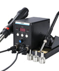 2 In 1 Soldering Station With Hot Air Rework And Soldering Iron Kit Pro Grade Digital Display SMD Repair Tool Includes 3 Nozzles 5mm 8mm 10mm