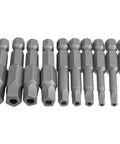 Torx Star 5 Point Security Tamper Proof Screwdriver Bit Set, 10 Piece, One Quarter Inch Hex Shank, S2 Steel, Pentagon Head