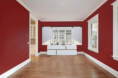 6 Ft Mini Cabinet Barn Door Hardware Kit Sliding Double Door DIY Friendly Finish In Oil Rubbed Bronze installed on cabinet