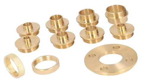 Heavy Duty Brass Router Guide Bushing Kit Featuring Snug Lock Nuts And Multiple Precision Adapters For Effortless Hinge Routing And Dead Smooth Dovetail Work A Killer Shop Staple, 11 piece brass adapters.