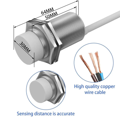 Capacitive Proximity Sensor 20mm Size For Liquid Level Monitoring, 10-30V DC, Dual NPN/PNP, NO/NC Outputs, Flush Or Non-Flush Mount