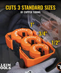 Ultra-Compact Copper Tubing Pipe Cutter Set With 1/2, 3/4, And 1-Inch Cutters In A MODbox Case displayed open in hand