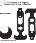 Front view: Acrux7 6-pack rubber T-handle draw latches, 4.3 in, black elastomer.