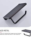 Oil Rubbed Bronze Wall Mount Toilet Paper Holder With Built In Phone Shelf And Storage Super Handy Dispenser Removable