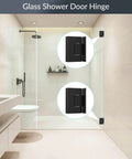 Heavy Duty 90 Degree Glass Shower Door Hinges In Solid Brass Black Finish Replacement Hardware For Five Sixteenth Inch To One Half Inch Tempered Glass Two Pack Ideal For Frameless Shower Enclosures installed in bathroom