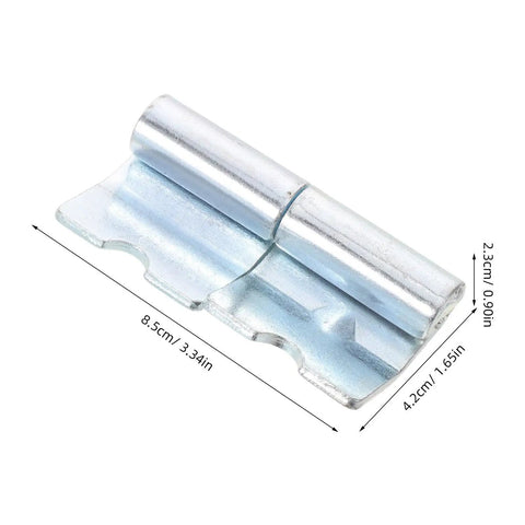 Heavy Duty Left Side Truck Cargo Box Panel Hinges Two Sets, metal hinge, dimensions shown, durable for rugged trailer sideboards.