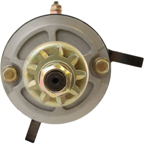 12V Marine Starter Replacement For Evinrude Outboards, 9-Tooth PMDD, CCW Rotation, frontal view of gear mechanism