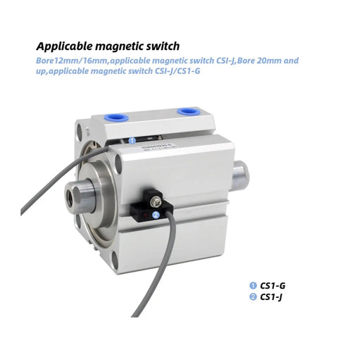 Compact Dual Rod Pneumatic Cylinder Built Tough For Rock Solid Stability And Zero Wobble With Magnetic Switch.